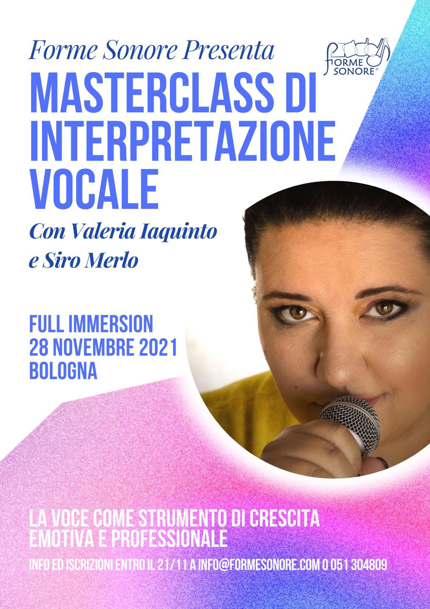 Masterclass di interpretazione Vocale a Bologna